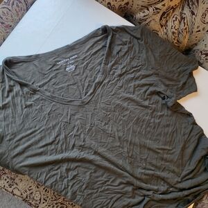 American Eagle Olive Green V-Neck Soft&Sexy T-Shirt